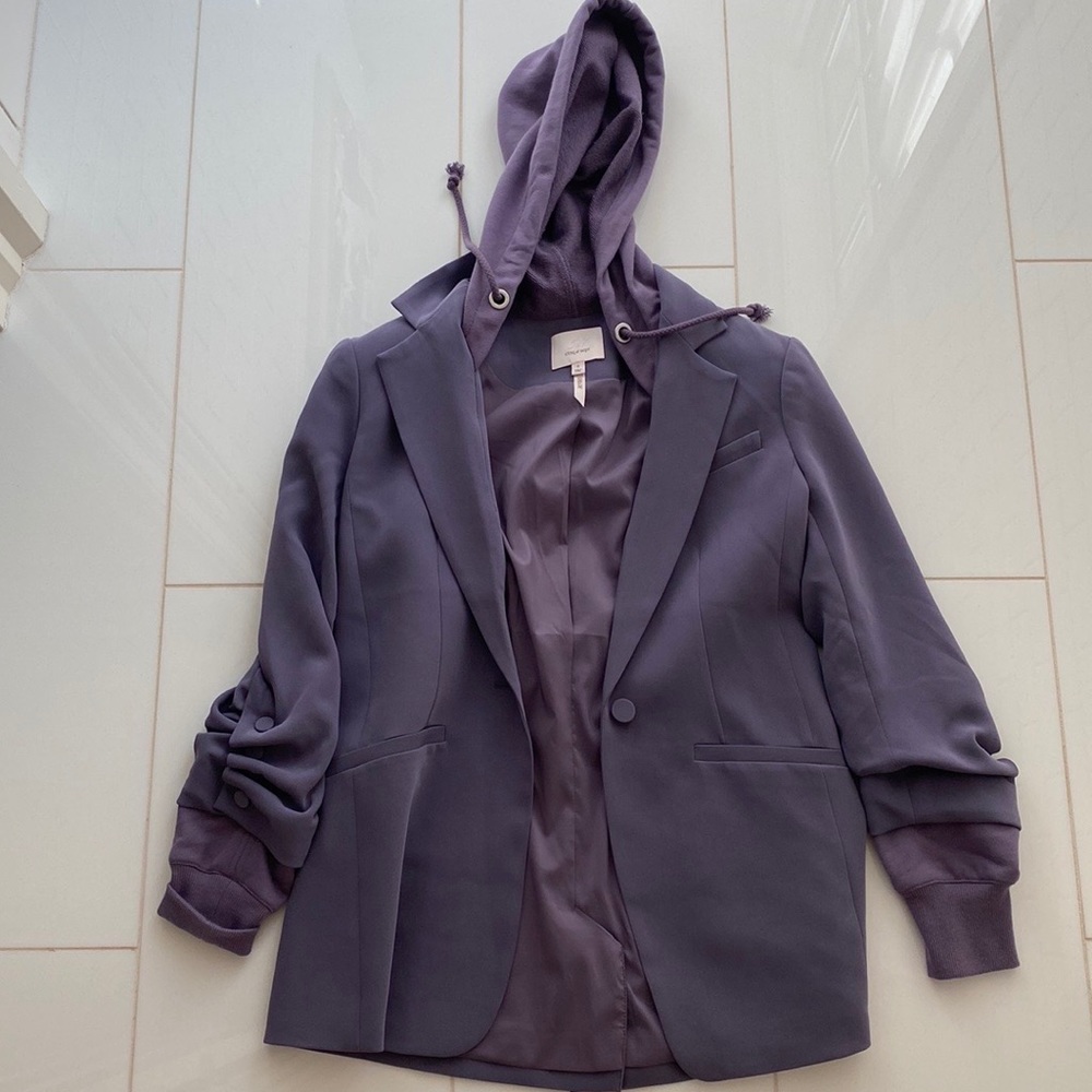 Cinq à Sept Purple Hoodie Blazer